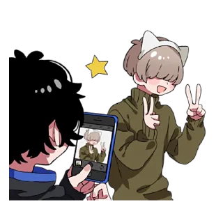 ✌️ emoji Тёмный и Светлый Кун 2 @nyasticks Telegram sticker 18 of 41