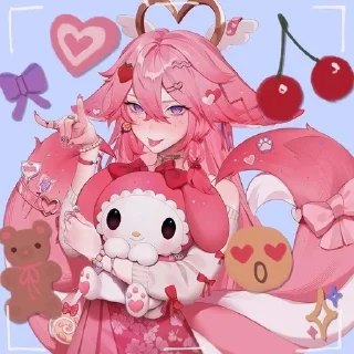 ♥️ emoji Yae miko♥️ Telegram sticker 23 of 48