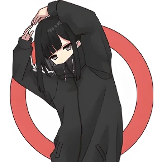 🙆‍♀ emoji 🧷 -🩶🖤- Telegram sticker 15 of 42