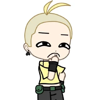 🌟 emoji Лысый Чарльз🧔🏿‍♀ Telegram sticker 17 of 33