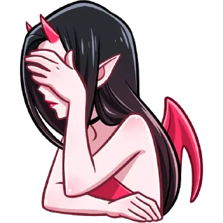 🙁 emoji Дьяволица Telegram sticker 21 of 40