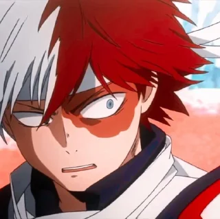 😨 emoji •°Shouto Todoroki°• @anime_sticks Telegram sticker 10 of 35