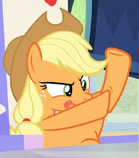 😏 emoji Applejack | @MLP_AnimatedStickers Telegram sticker 20 of 50