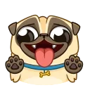 😛 emoji Puga the Dog Telegram sticker 10 of 24