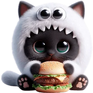 🍔 emoji Монстр котик @Nyasticks Telegram sticker 21 of 33