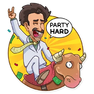🥳 emoji Borat Sagdiyev Telegram sticker 23 of 30