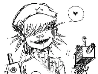 ❤ emoji Cyborg Noodle (Gorillaz) Telegram sticker 11 of 30