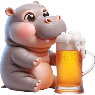 🍺 emoji Парные бегемотики @MoiStikiBot Telegram sticker 21 of 63
