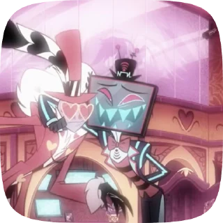 📺 emoji БОЛЬШЕ ⇨ @CLOOBHUB ВОКС ОТЕЛЬ ХАЗБИН VOX HAZBIN ТГ Telegram sticker 24 of 39