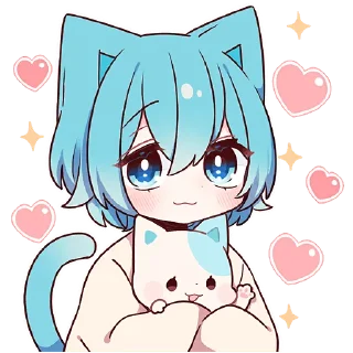 🥰 emoji Голубой котик 2 @Nyasticks Telegram sticker 20 of 41