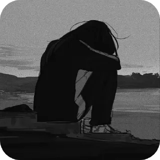 🖤 emoji Alone Telegram sticker 18 of 50