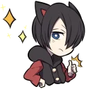 😉 emoji BLACK KITTEN :: @line_stickers Telegram sticker 22 of 120