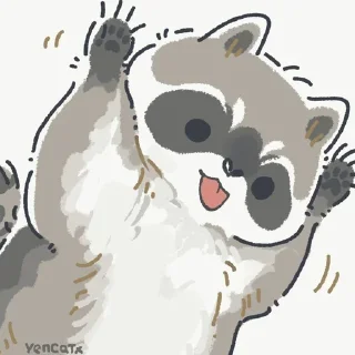 👅 emoji Еноты Telegram sticker 20 of 86