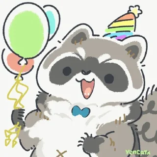 🥳 emoji Еноты Telegram sticker 18 of 86