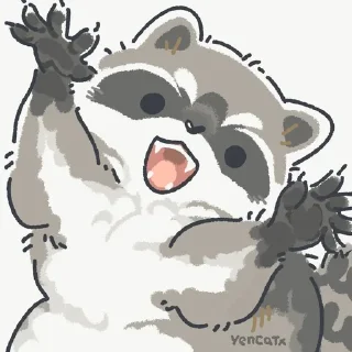 😄 emoji Енотики 🦝 Telegram sticker 18 of 39