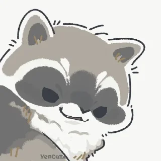 😏 emoji Енотики 🦝 Telegram sticker 6 of 39
