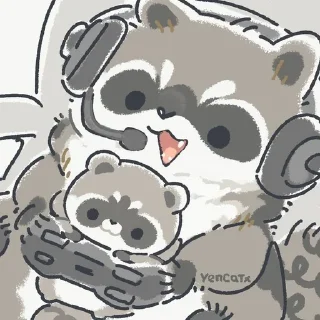 🕹 emoji Енотики 🦝 Telegram sticker 16 of 39