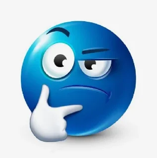 🤔 emoji синий смайлик [By: @Daria_mtvv Telegram sticker 8 of 33