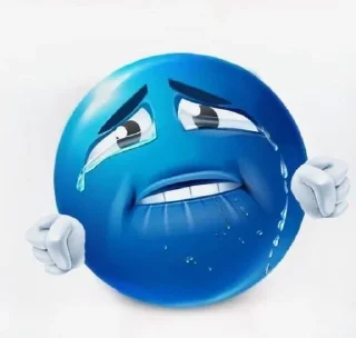 😭 emoji синий смайлик [By: @Daria_mtvv Telegram sticker 23 of 33