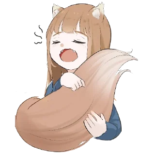 🥱 emoji Жінка Холо:Art by Penguinsensei1, 文月きゅう Telegram sticker 19 of 26