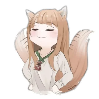 😋 emoji Жінка Холо:Art by Penguinsensei1, 文月きゅう Telegram sticker 9 of 26