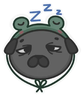 😴 emoji pug&frog @venve_r Telegram sticker 12 of 20