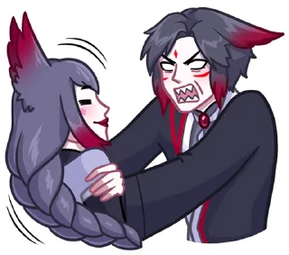 😠 emoji @TgSticker Тёмные Мари и Хидэ без надписей Telegram sticker 11 of 49