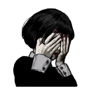 ❤️ emoji грустная девочка @anime_stickerr Telegram sticker 13 of 20