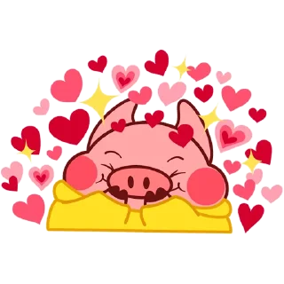 🥰 emoji Все стикеры в @Pig_and_friends  "Pig Valera" (@Mari_Deinos ) Telegram sticker 20 of 120