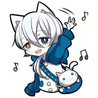 Sticker from Белый котёнок 2 @Nyasticks