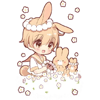 🥰 emoji Кролик-кун @Nyasticks Telegram sticker 7 of 17
