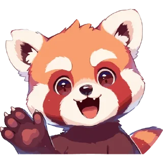 Sticker from Red panda @cute_enot_art