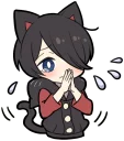 🙏 emoji BLACK KITTEN 3 :: @line_stickers Telegram sticker 9 of 120