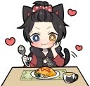🍝 emoji BLACK KITTEN 3 :: @line_stickers Telegram sticker 17 of 120