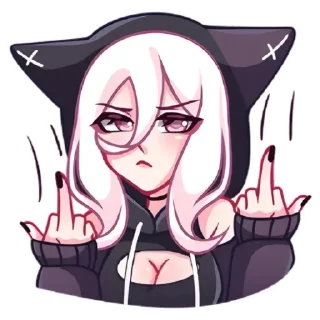 🖕 emoji КатШи • @Shiro_De_Dark Telegram sticker 8 of 32