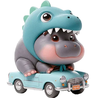 🚙 emoji Бегемотики Дино @Nyasticks Telegram sticker 8 of 35