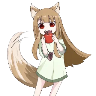 ☺ emoji Жінка Холо:Art by Penguinsensei1, 文月きゅう Telegram sticker 24 of 26