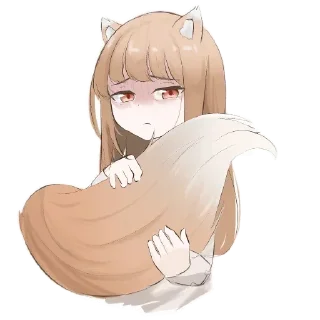 😒 emoji Жінка Холо:Art by Penguinsensei1, 文月きゅう Telegram sticker 16 of 26