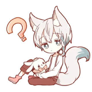 ❓ emoji Зайчик-кун @tg_sticks Telegram sticker 3 of 36
