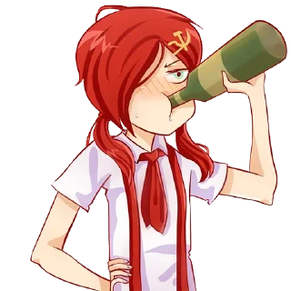 🍾 emoji Коммунизм-тян Telegram sticker 17 of 25
