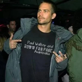 Sticker from Paul Walker