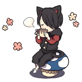 😊 emoji Чёрный котёнок @nyasticks Telegram sticker 22 of 41
