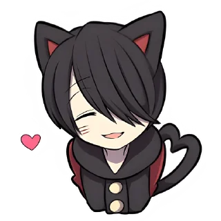 🥰 emoji Чёрный котёнок @nyasticks Telegram sticker 17 of 41