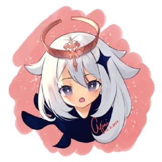 😧 emoji Cute Paimon by @peach_artworld Telegram sticker 5 of 30