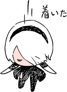 👋 emoji NieR:Automata 2B :: @line_stickers Telegram sticker 6 of 16