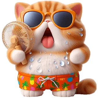 🥵 emoji Летний котик @Nyasticks Telegram sticker 5 of 41