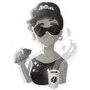 ☕ emoji Audrey Glamour Telegram sticker 7 of 20