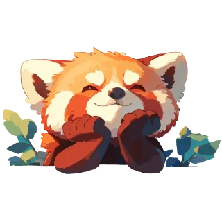 😌 emoji Red panda @cute_enot_art Telegram sticker 15 of 49