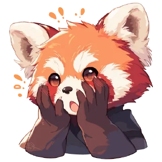 😓 emoji Red panda @cute_enot_art Telegram sticker 23 of 49