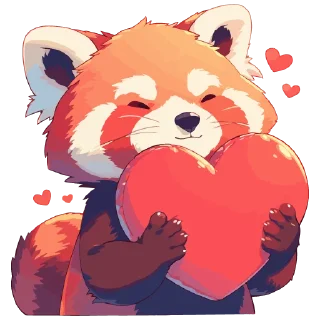 😍 emoji Red panda @cute_enot_art Telegram sticker 7 of 49